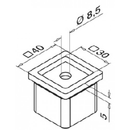 Square Mounting Adaptor for 40mm x 40mm Tube